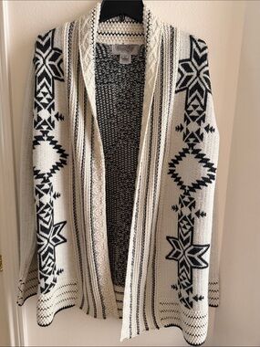 Ecote Aztec Open-Front Cardigan Sweater